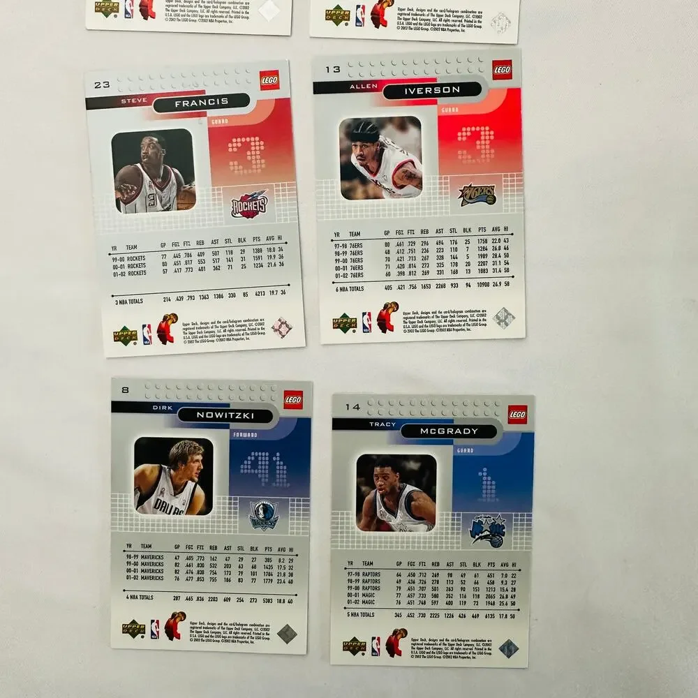 Vintage 2002 Lego Sports Upper Deck Bundle of 9 Basketball Cards